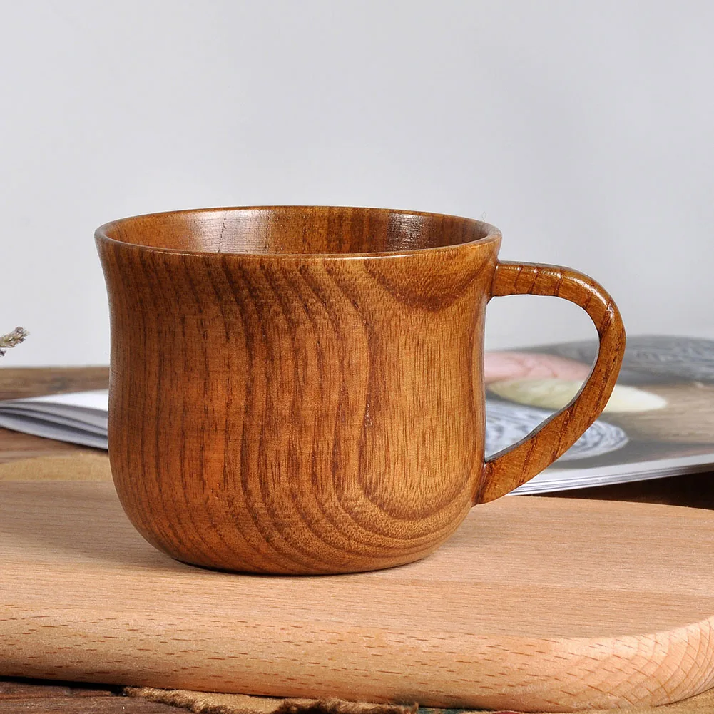 Handmade Wooden Cup Chinese Style Primitive Drinking Cup Natural Tea Coffee Beer Drinkware Cup Travel Teaware Home Kitchen Gift
