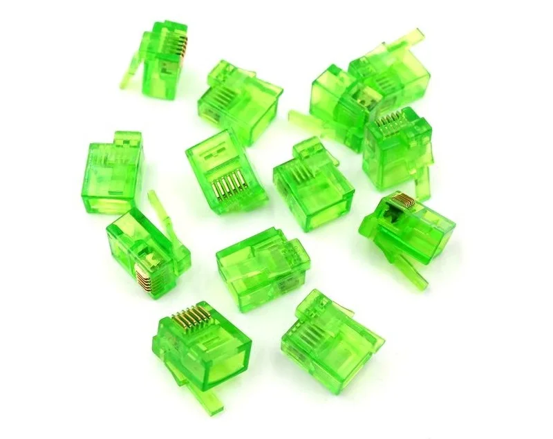 Cabeça de Cristal Lote Colorido Rj12 6p6c Conector Vermelho Azul Verde Direito Fivela Cabo Plug Faça Você Mesmo Nxt Ev3 50 Pçs - 17 vermelho azul verde direito fivela cabo plug diy nxt ev3 cabeça de cristal