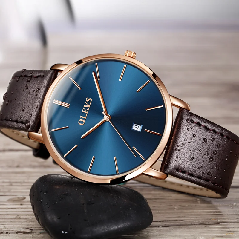 OLEVS Top brand luxury Women Watches Ladies Men Watch relogio feminino masculino Utra thin Fashion Genuine Leather Couple watch