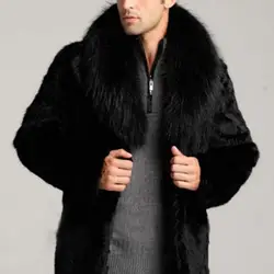 Высокое качество, пальто из искусственного меха для мужчин, зимняя утепленная короткая стильная верхняя одежда, Меховая куртка, пальто из