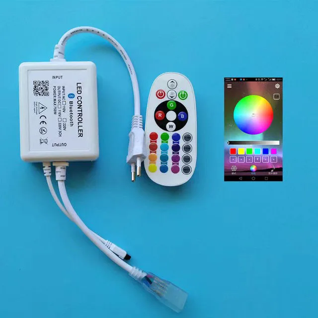 110 В, 220 В, Bluetooth контроллер для светодиодной ленты, светильник RGB, цветной, ИК-пульт дистанционного управления, изменение музыки, сделай сам, настройки, умный светодиодный светильник, штепсельная вилка стандарта США и ЕС