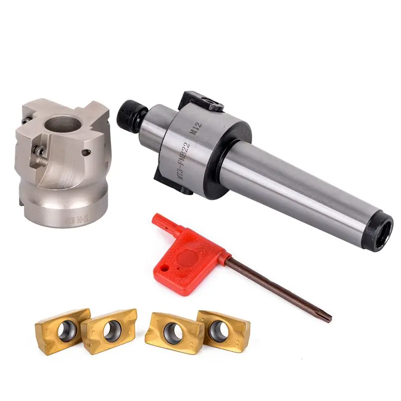 ELEG-1pc MT3-FMB-Shank 50 мм торцевая фреза с ЧПУ фреза+ 4 шт. APMT1604 вставки с гаечным ключом и коробкой для резки пластин