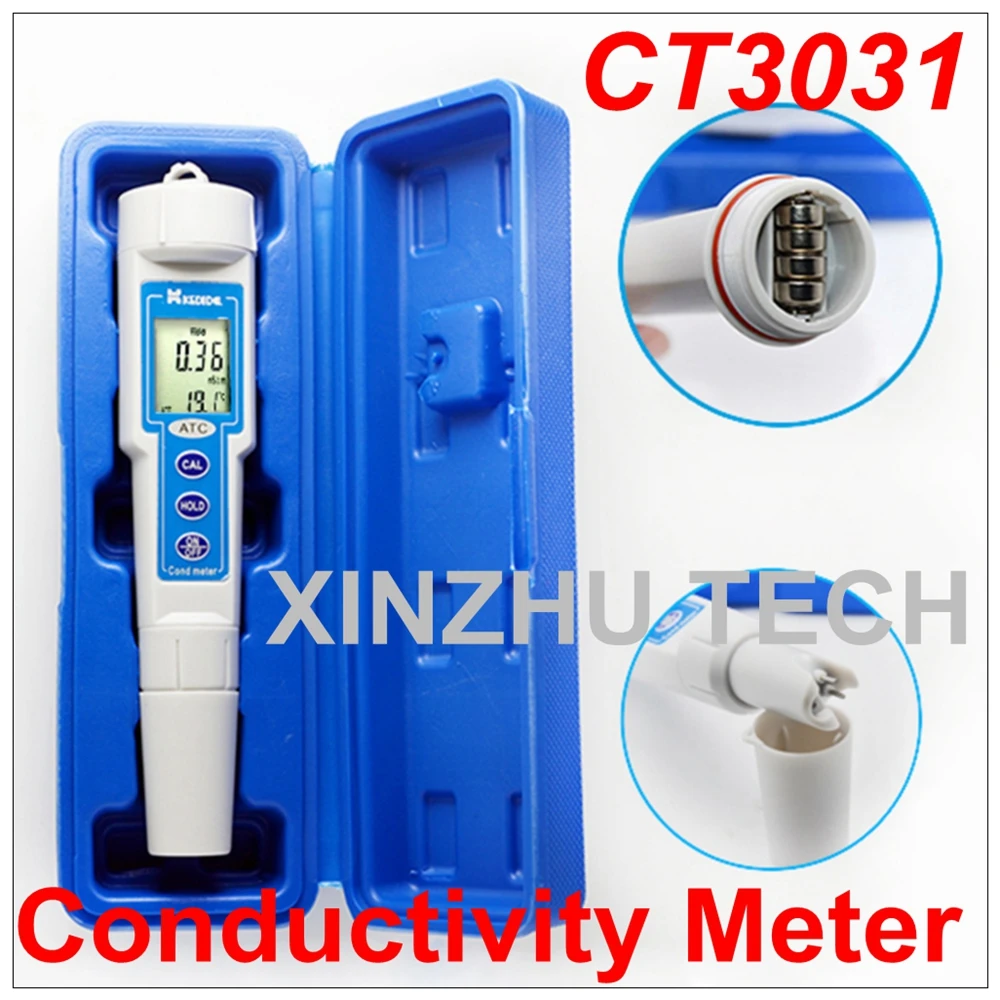 

New Arrival Conductivity Meter CT3031-Type Pen Digital LCD Portable High Precision Tester Measurement Range Of 0-19.99 mS