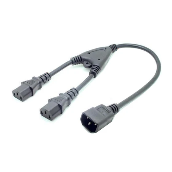 

Single C14 to Dual C13 Short Power Y Type Splitter Adapter Cable Cord 30cm Dropshipping