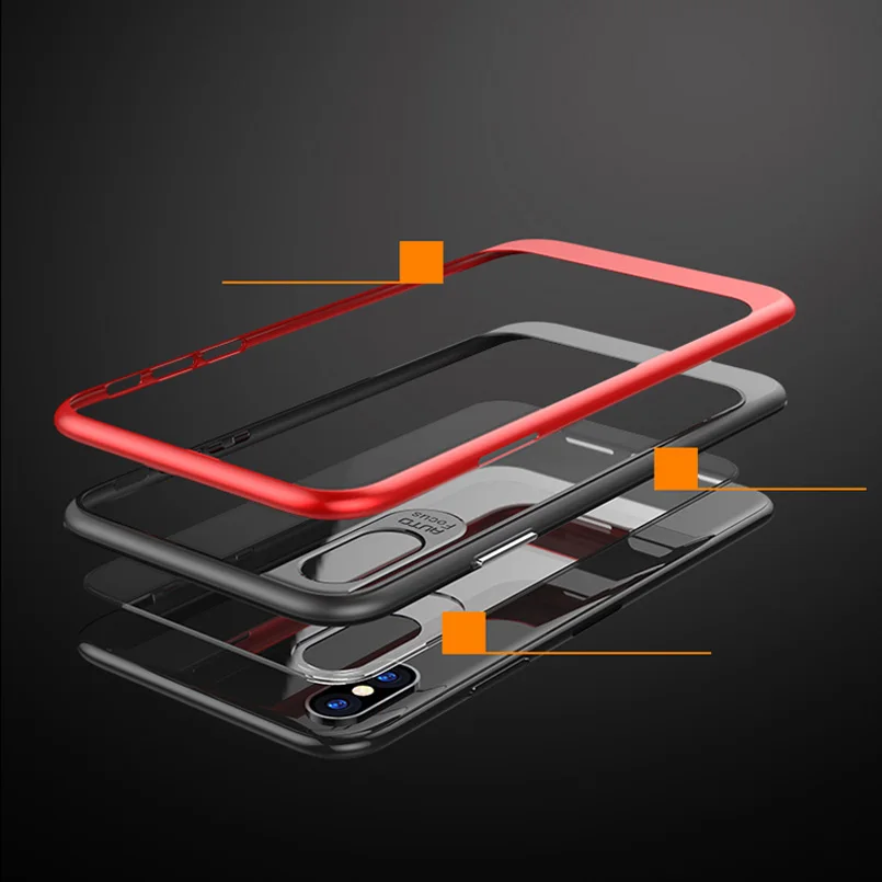 LOVECOM For iPhone X 10 Case Ultra Thin Armor Transparent Clear TPU + PC Mobile Phone Cases Back Cover Coque Fundas Coque 