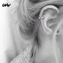 UVW037 1 Hợp Thời Trang Phẫu Thuật Thép Hình Chữ C Phân Đoạn Tragus Giả Vách Ngăn Mũi Nhẫn Bông Xoắn Xuyên Cơ Thể Trang Sức Nữ bông Tai(China)