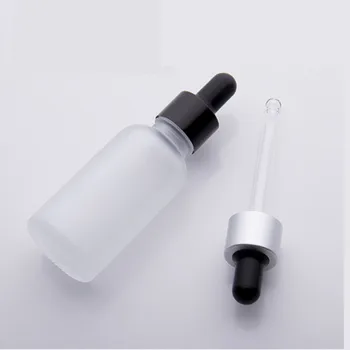 6ps/Lot 30ml Empty Frosted Glass Dropper Bottle Vial Nasal Oil And Liquid Refillable Containers Package With Golden Rim Lid 5ml10ml15ml20ml30ml50ml100ml empty cosmetic dropper bottle blue essential oil containers glass pipettes essence package