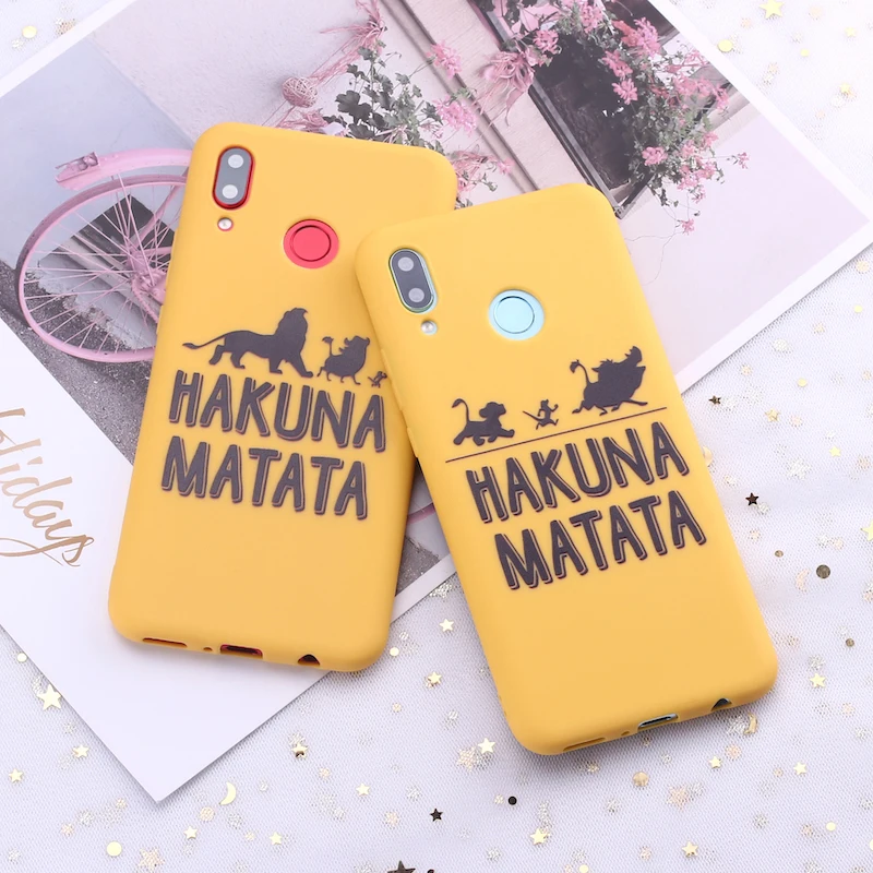 

For Huawei Honor Mate 10 20 Nova P20 P30 P Smart Hakuna Matata Lion King Candy Silicone Phone Case Cover Capa Fundas Coque