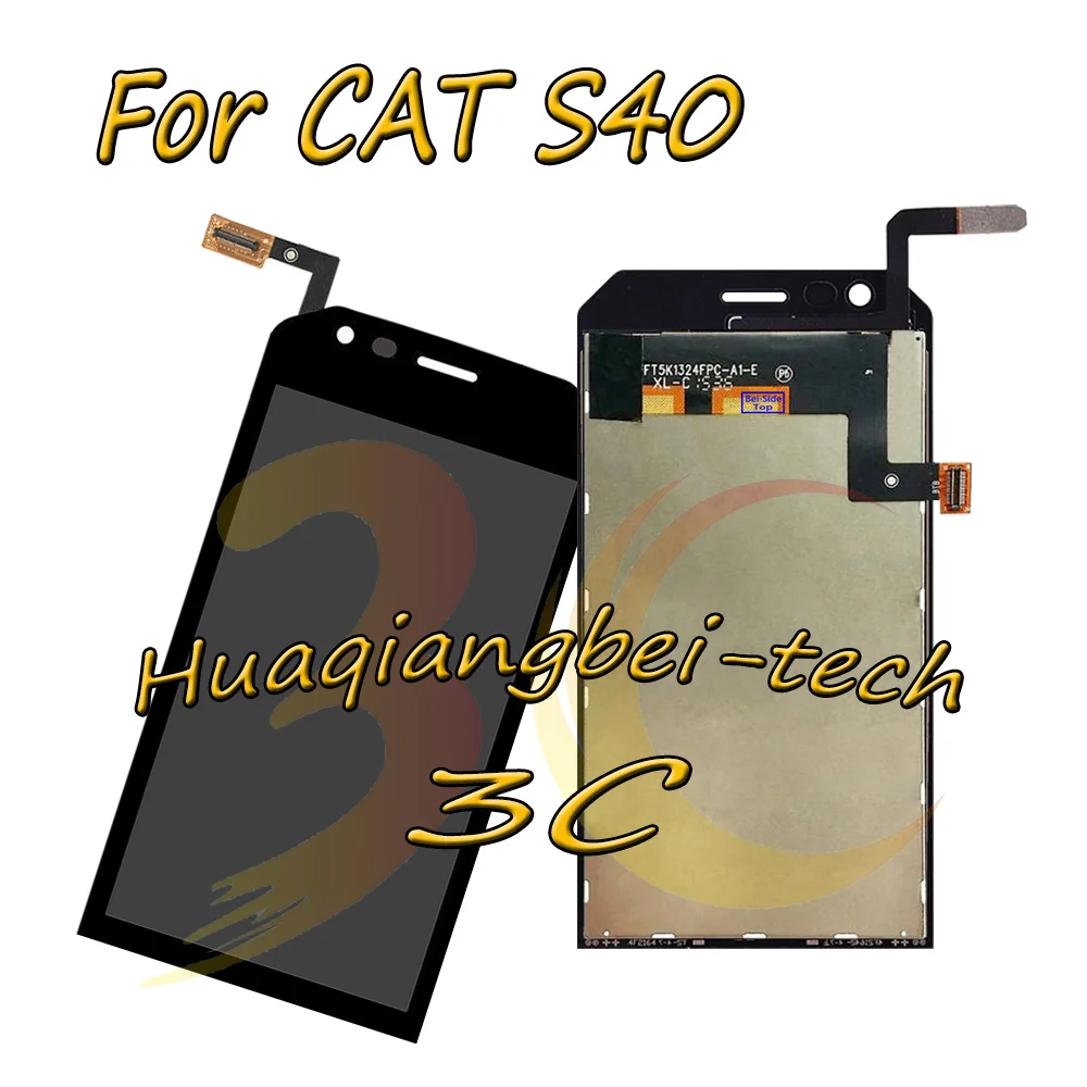 

4.7'' New Black For Caterpillar CAT S40 Full LCD DIsplay + Touch Screen Digitizer Assembly Replacement Parts 100% Tested