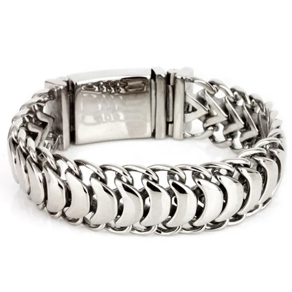 

B21E Chian Length 22CM Men Chain Link Bracelet 1 Piece Stainless Steel Fsahionable Gold Factory Price Bangle Men Gift
