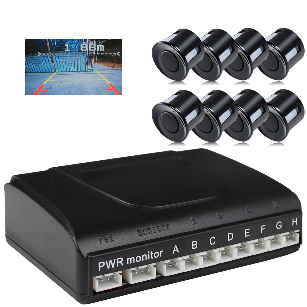 ANSHILONG 8 Parking Sensor Car Vehicle Reverse Backup Radar System Support Front and Rear View font
