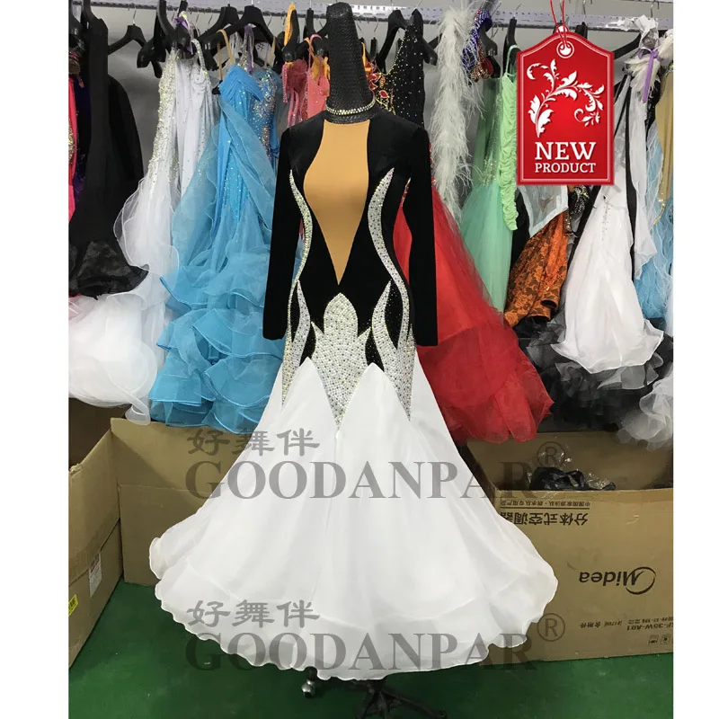 Flamenco Ballroom Gara Di Ballo Abiti Jurken Abiti Danze Standard Donn Abiti Per Sala Da Ballo Ballare Il Valzer Costume Bianco