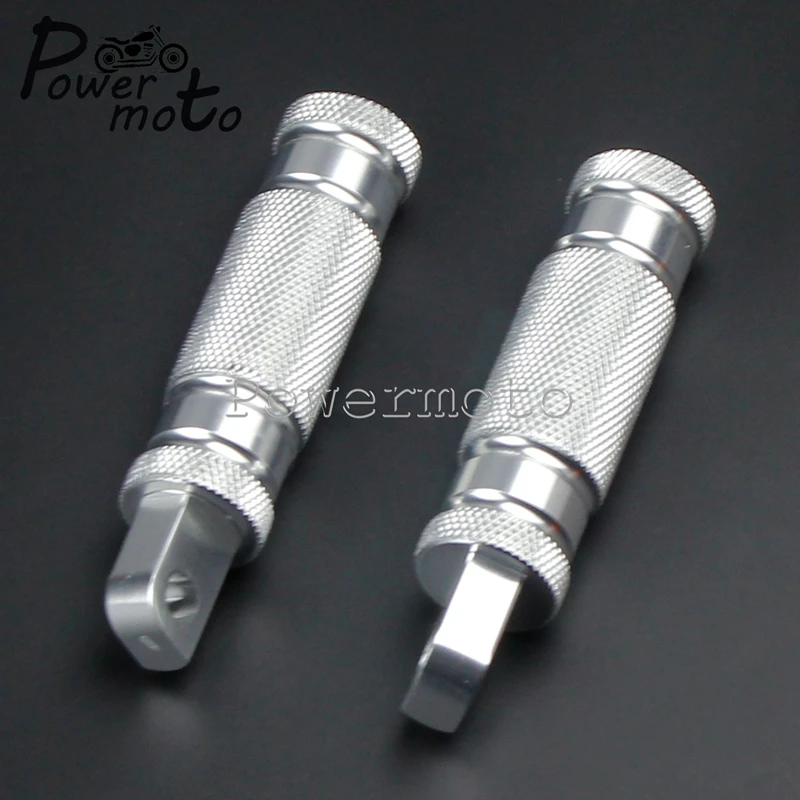 

1 Pair Motorcycle Chrome Footrests Footpeg Foot Pegs Pedals 10mm Mounting Hole For Harley Cafe Racer Bobber Chopper