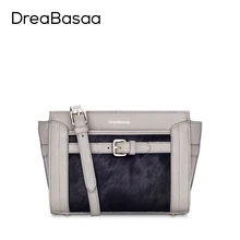 DreaBasaa Women Bag Genuine Leather Shoulder & Handbags Ladies Mini Shoulder Bag Cow Leather Flap Casual
