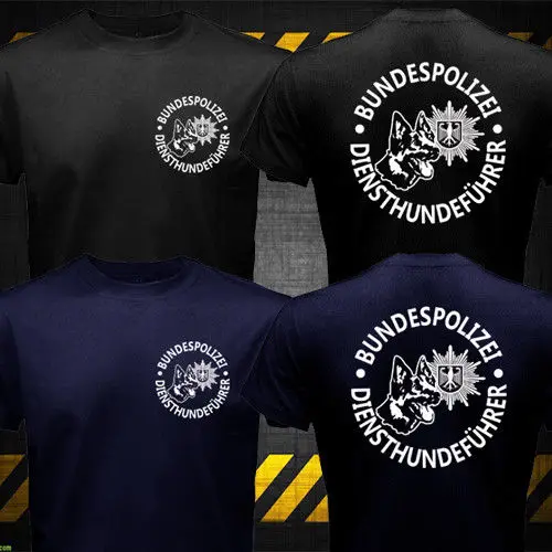 

2019 Funny Double Side Germany Police Dog K9 Bundespolizei Diensthundefьhrer German Shepherd T-Shirt Unisex Tee