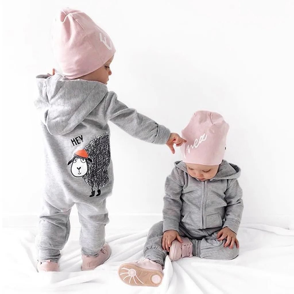 

Infant Newborn Baby Boys Girls Cartoon Sheep Hooded Romper Jumpsuit Outfits newborn clothes baby girl clothes