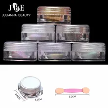 6 шт.* 2 г/коробка блеск для ногтей порошок Сверкающее зеркало тени для век макияж порошок пыль дизайн ногтей DIY хром пигмент блестки золото серебро