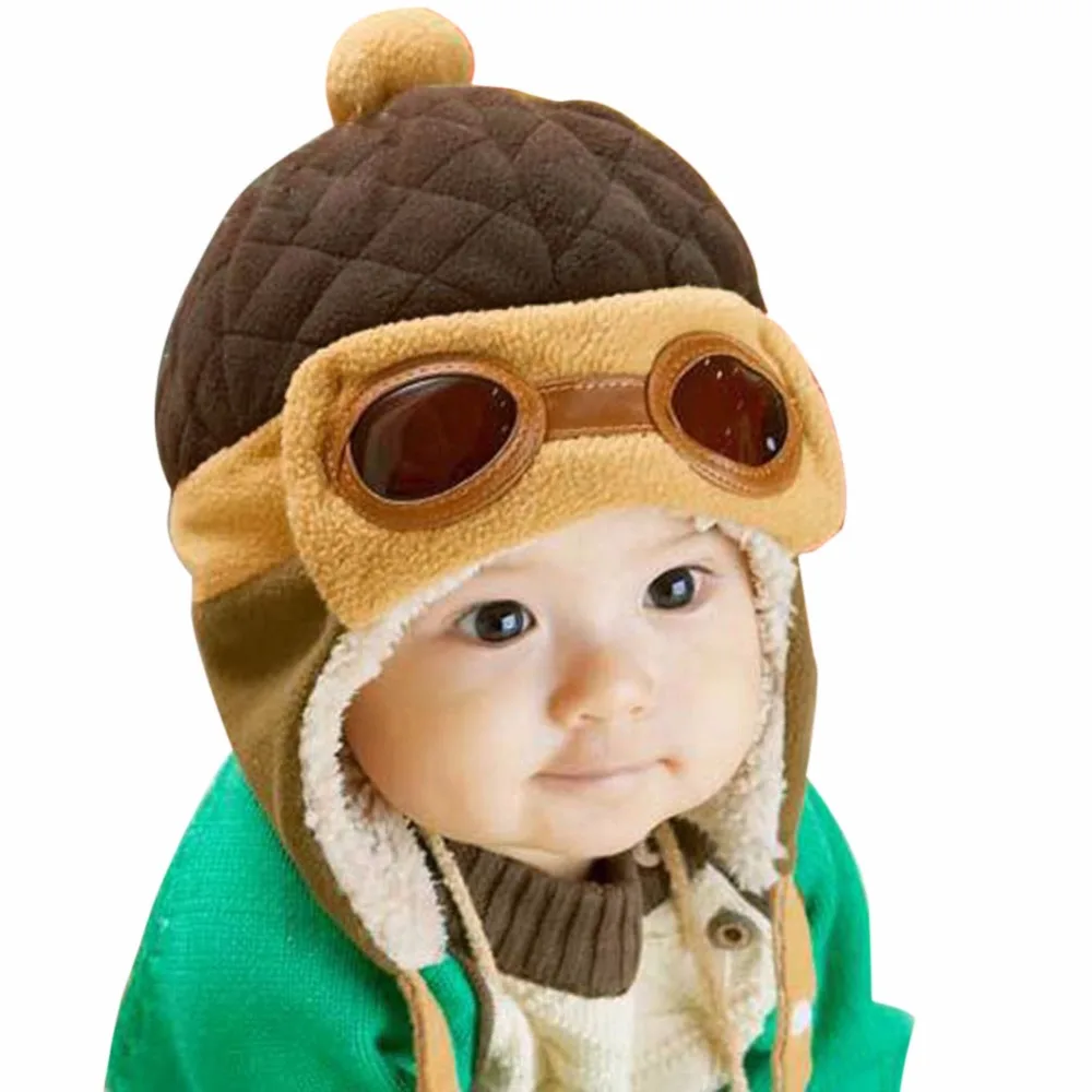 font b Baby b font Pilot Hat Toddlers Kids Cool Aviator Winter Warm Cap for