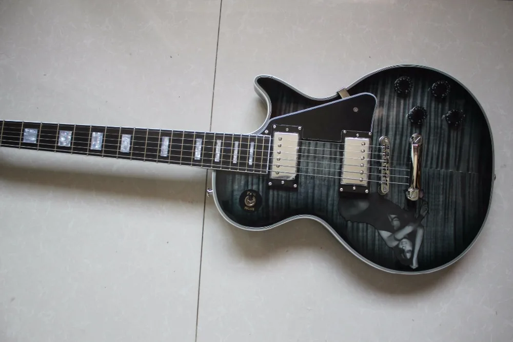 

NEW gray Mick Jones signature gery flame top girl star customer A humbucker pu free shipping professional guitar store beauty