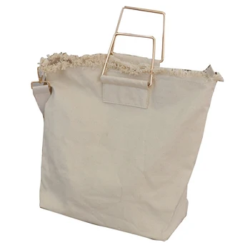 

Good quality canvas handbags for women large size female shoulder bag gold metal handle causal tote purse fabric schoolbag