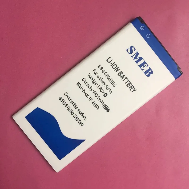 Smeb EB BG850BBC 4800 мАч Батарея для Samsung Galaxy Alpha G850F G8508S G8509V G850 G8508 G850T G850V G850M