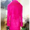 2022 Autumn New Men's Winter Warm Overcoat Lapel Rosy Red Faux Rabbit Fur Jackets Fashion Trend and Long Sections Slim Fur Coats ► Photo 3/4