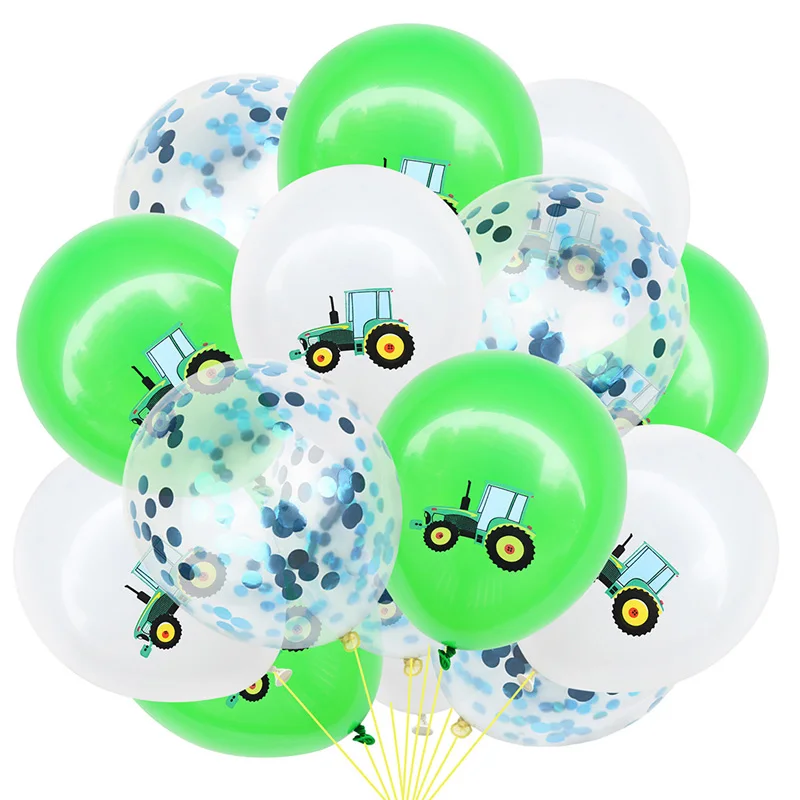 12Inch Birthday Party Decoration Vehicle Excavator Car Latex Balloon Confetti Latex Balloons Baby Shower Party Supplies