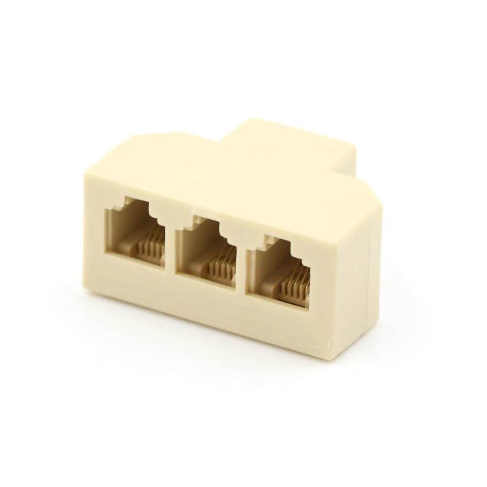 

1PCS 6P4C RJ11 Telephone Splitter 3 Way Adapter 1 M To 3 F RJ-11 6P4C Phone Jack Splitter Wholesale
