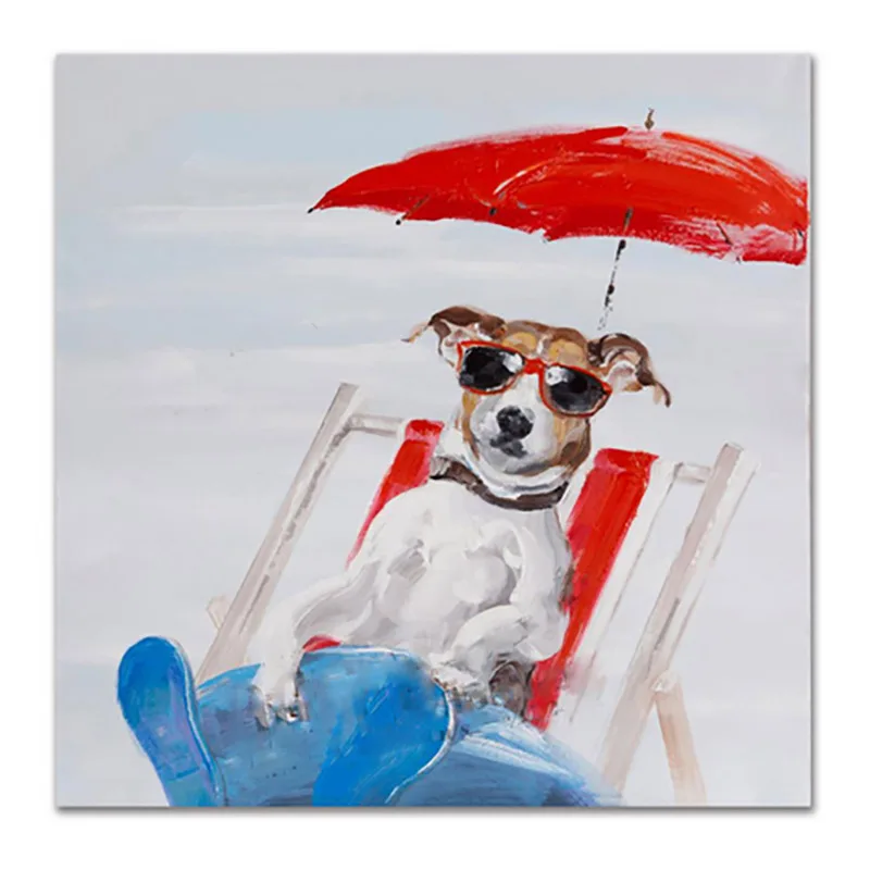 100 Handmad Palette Knife Oil Painting Knife Cute Beach Animal Dog Oil