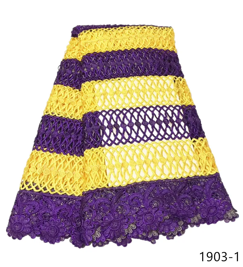 

Newest African Lace Fabric 2019 High Quality Embroidery Lace Fabric Nigerian Cord Lace Guipure Lace Fabrics 1903