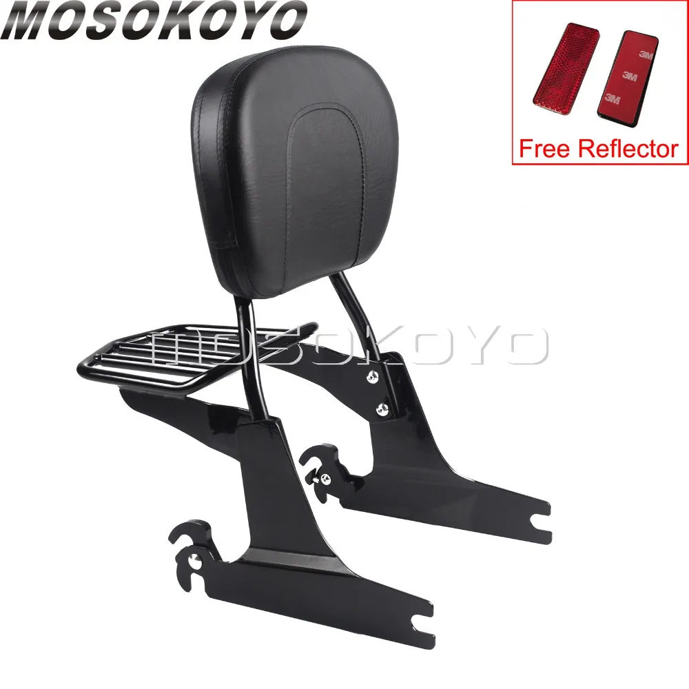 Motorcycle Sissy Bar Backrest Detachable Luggage Rack Bracket for