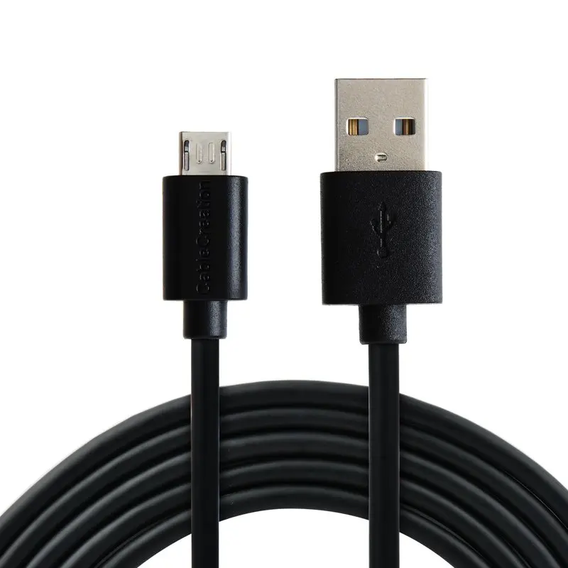 المصغّر USB كابل 6 أقدام USB 2.0 إلى مايكرو-كابل يو اس بي ، عالية السرعة وذكر ل مايكرو B ، الثلاثي كابل محمي ، 1.8 متر/أسود