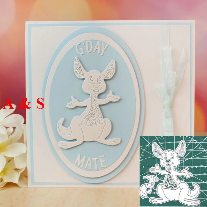  B12 Kangaroo Mother and Baby METAL CUTTING DIES Scrapbook card invitation paper craft party decor e - 32849764657