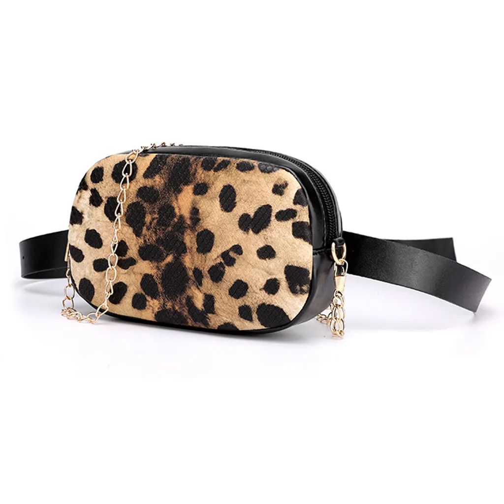 Women'S belt Bag Outdoor Travel Fanny Pack Leopard Zipper Messenger Bags Sports Chest Bag Solid Small Waist Bag Bolsa Cintura