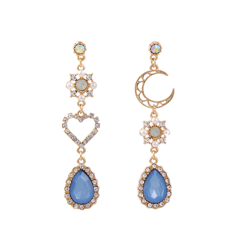 

AE-CANFLY 2019 Fashion Korean Cute Trendy Crystal Love Heart Dangle Water Drop Earrings Brincos Women Jewelry