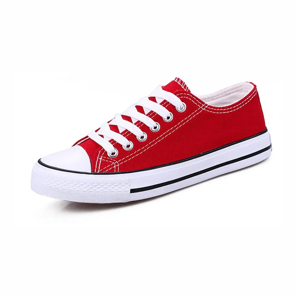 

2018Women Canvas Shoes Fashion Solid Color Women Vulcanized Shoes Lace-up Casual White Couple Shoes Woman Sneakers