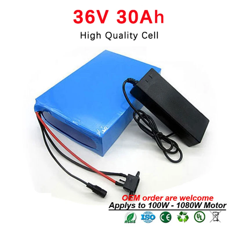 36V 30Ah 1000W Аккумулятор для электрического велосипеда литий-ионный аккумулятор для аккумулятора электроскутера Ebike Для Bafang 8Fun Yamaha Shimano