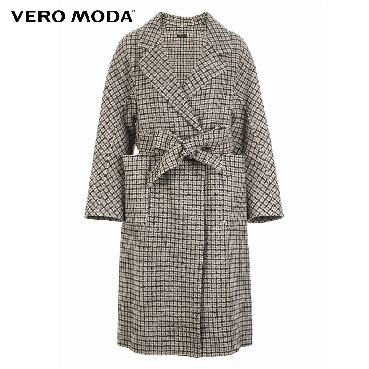 Vero Moda пальто женское Женская Новая двухсторонняя шерстяная длинная Клетчатая Шерстяная куртка | 318427508