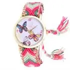 Женские часы-браслет с бабочкой, женские часы, вязанные плетеные веревки, браслет, кварцевые часы, Relogio Feminino# LR2 - Цвет: Watermelon Red