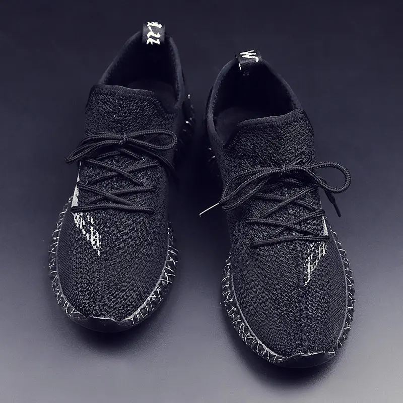 

Flying woven shoes men's breathable mesh shoes men's tide shoes 2019 new spring casual sports shoes men's black mesh shoes