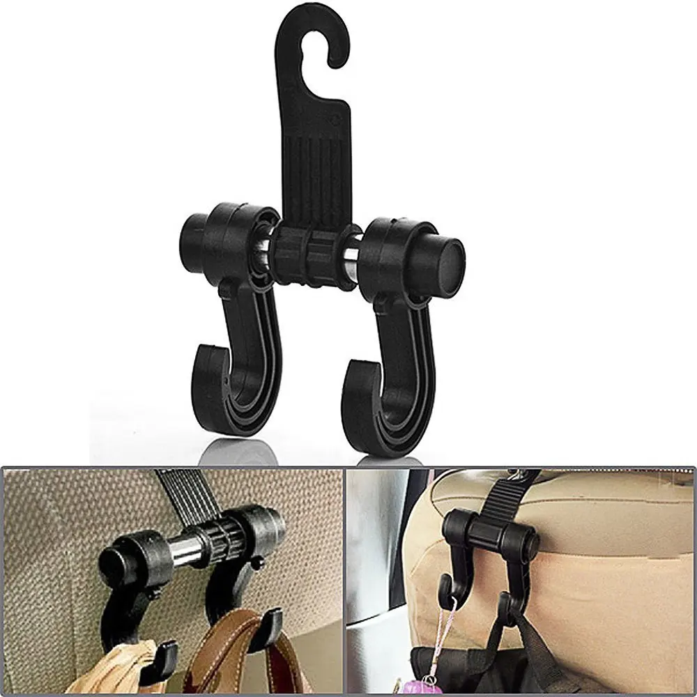 Convenient Double Vehicle Hangers Auto Car Seat Headrest Bag Hook