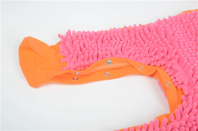 Hot Baby Mop Romper Outfit Unisex Boy Girl Polishes Floors Cleaning Mop Suit Autumn Winter Kids Crawls Toddler Swob Jumpsuit bright baby bodysuits