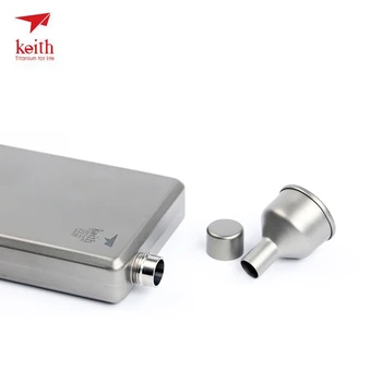 

Keith Titanium 120ml Portable Pure Titanium Flagon Pocket Hip Flask Bottle Camping Travel Backpack Flagon Bottles Ti9306