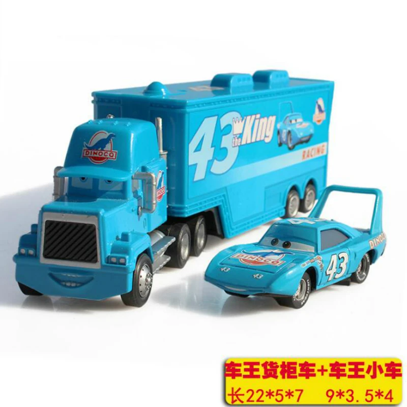 Disney Pixar Mc queen тачки металлические Pixar тачки грузовик Mc queen es литая 1:55 металлическая игрушка модель детских игрушек - Цвет: 43 truck with car