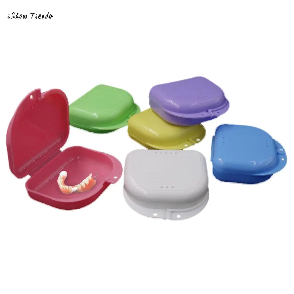 

New Hot Denture Bath Box Case Dental False Teeth Appliance Container Storage Boxes Dentures Cleaner False Teeth Storage Box