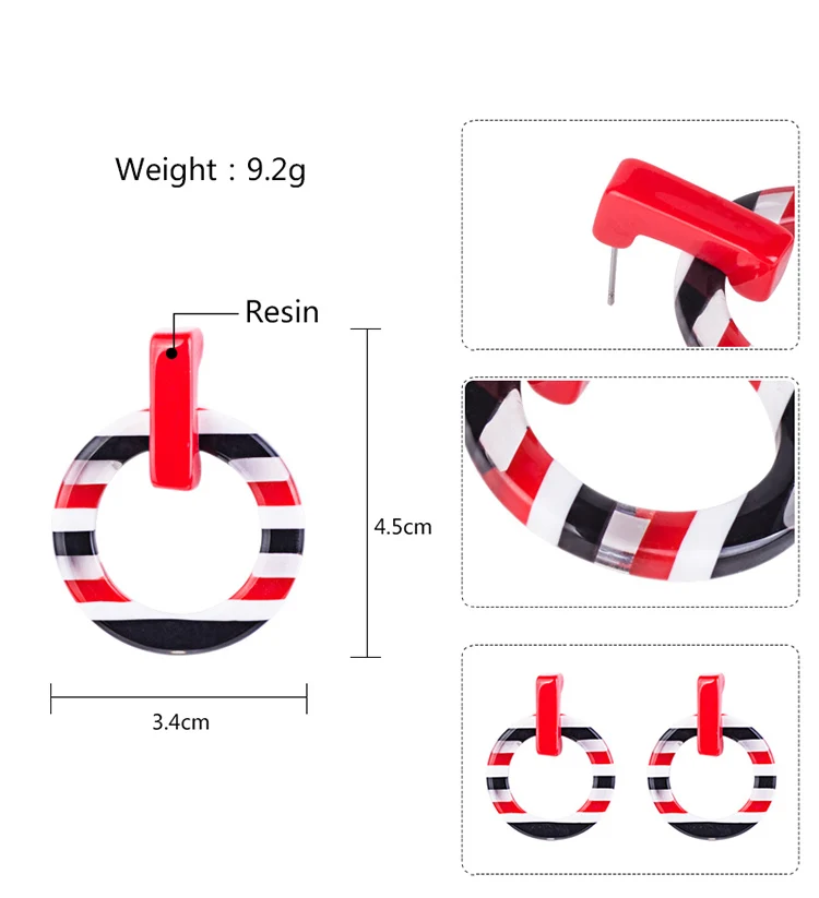 YUQINQIN Trendy Drop Earrings for Women 2018 Statement Acrylic Circle Dangling Earings Fashion Elegant Resin Summer Earring (2)