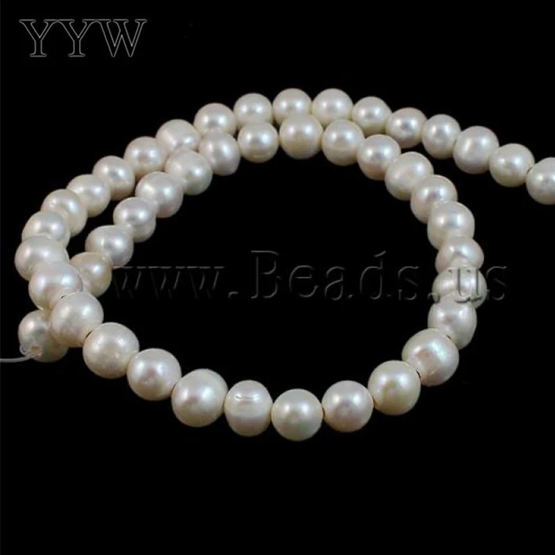 

Round Cultured Freshwater Pearl Beads natural white for jewelry making necklace bracelet round beads 2018 pearl 9-10mm Hole:2mm