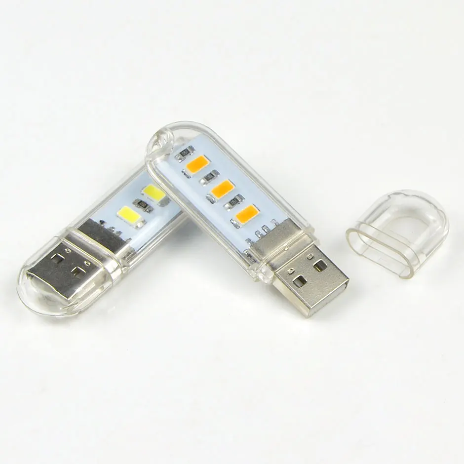 

1Pcs Mini Emergency LED Night Light Portable Desk Book Reading lamp 3 LEDs USB Bulb Children's gifts For Mobile Charger Laptops