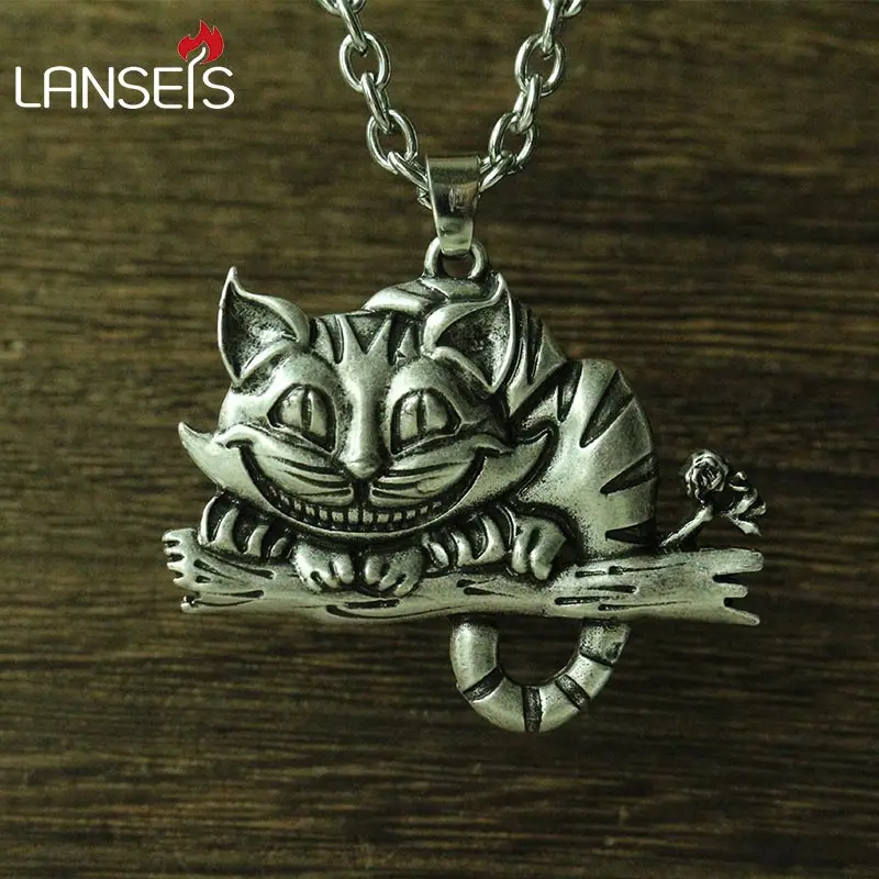 Lanseis ожерелье для женщин с Чеширским котом Викинга кулон на свитер цепочка милая