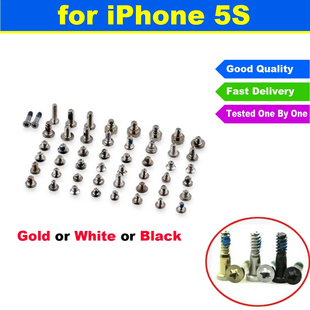 New High Quality Brand New For iPhone 5S Complete Full Screw Set With 2 ...